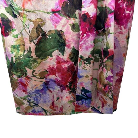 New Eliza J Size 8 Floral Printed Cut Out Sash Dress Watercolor Art To Wear NWT - Picture 5 of 10